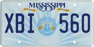 MS license plate XBI560