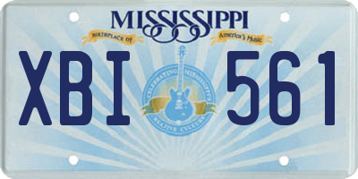 MS license plate XBI561