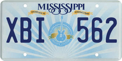 MS license plate XBI562