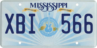MS license plate XBI566