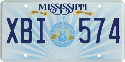 MS license plate XBI574
