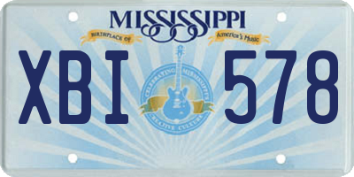 MS license plate XBI578