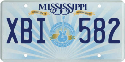 MS license plate XBI582
