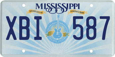MS license plate XBI587