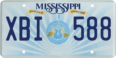 MS license plate XBI588