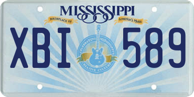 MS license plate XBI589