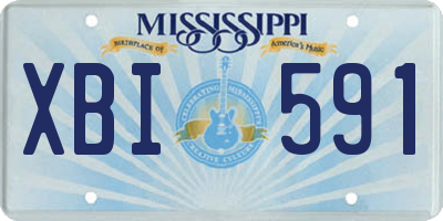 MS license plate XBI591