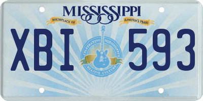 MS license plate XBI593