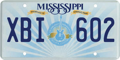 MS license plate XBI602