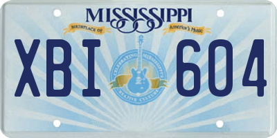 MS license plate XBI604
