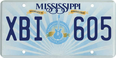 MS license plate XBI605