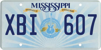 MS license plate XBI607