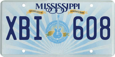 MS license plate XBI608