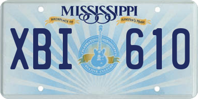 MS license plate XBI610