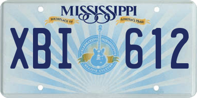 MS license plate XBI612