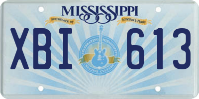 MS license plate XBI613