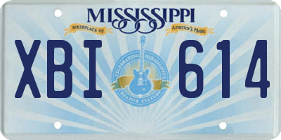 MS license plate XBI614