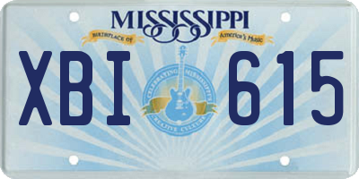 MS license plate XBI615
