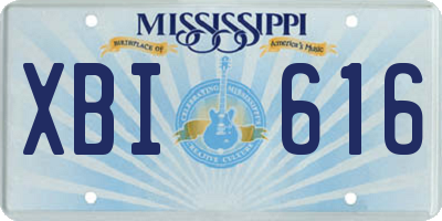 MS license plate XBI616