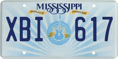 MS license plate XBI617