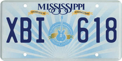 MS license plate XBI618