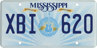 MS license plate XBI620