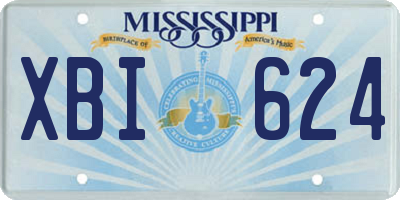 MS license plate XBI624