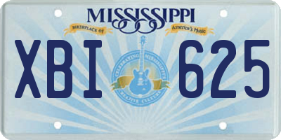 MS license plate XBI625