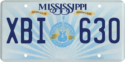 MS license plate XBI630