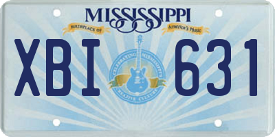 MS license plate XBI631