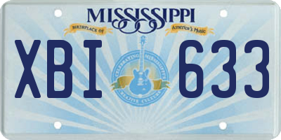 MS license plate XBI633