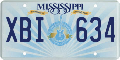 MS license plate XBI634