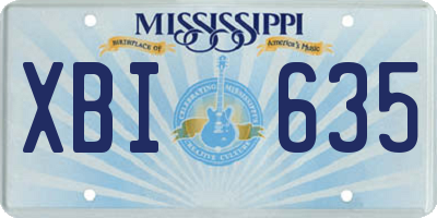MS license plate XBI635