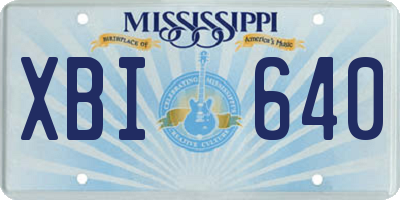 MS license plate XBI640