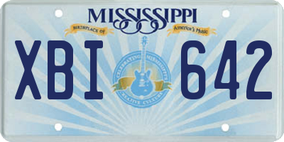 MS license plate XBI642