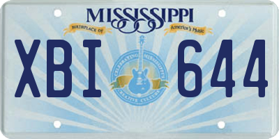 MS license plate XBI644