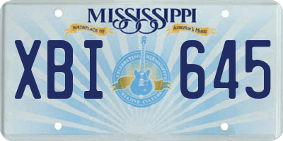MS license plate XBI645