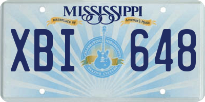 MS license plate XBI648