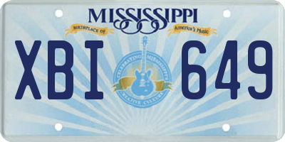 MS license plate XBI649