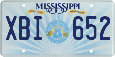 MS license plate XBI652