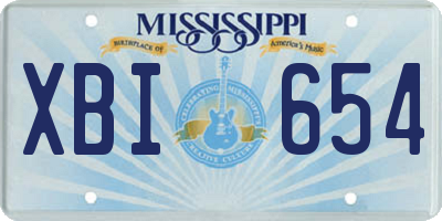 MS license plate XBI654