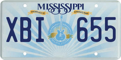 MS license plate XBI655