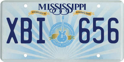 MS license plate XBI656