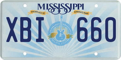 MS license plate XBI660