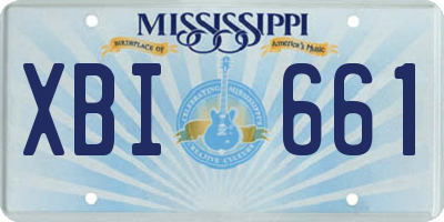 MS license plate XBI661