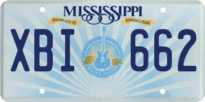 MS license plate XBI662