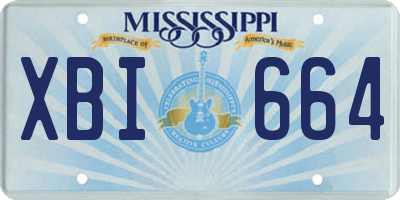 MS license plate XBI664
