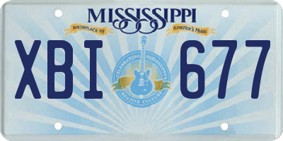 MS license plate XBI677