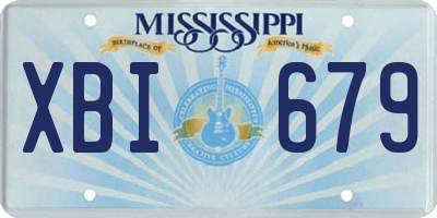 MS license plate XBI679