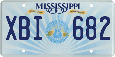 MS license plate XBI682